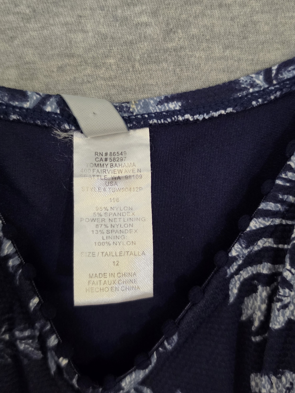 Tommy Bahama Navy & White Tropical Floral One-Piece - Picture 3 of 10
